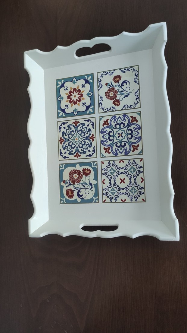 Ahşap boyama Tepsi - Görsel 4