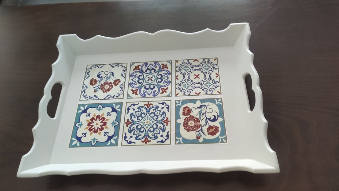 Ahşap boyama Tepsi - Görsel 2