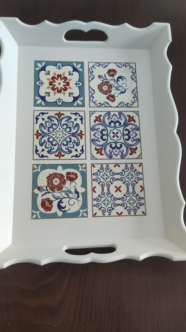 Ahşap boyama Tepsi - Görsel 3