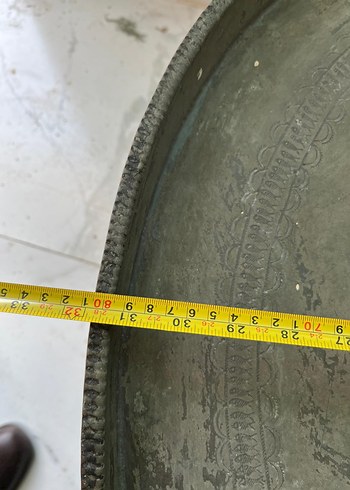 Antika büyük bakır sini - Görsel 7