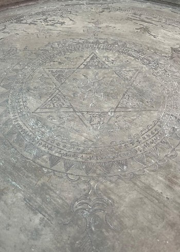 Antika büyük bakır sini - Görsel 3