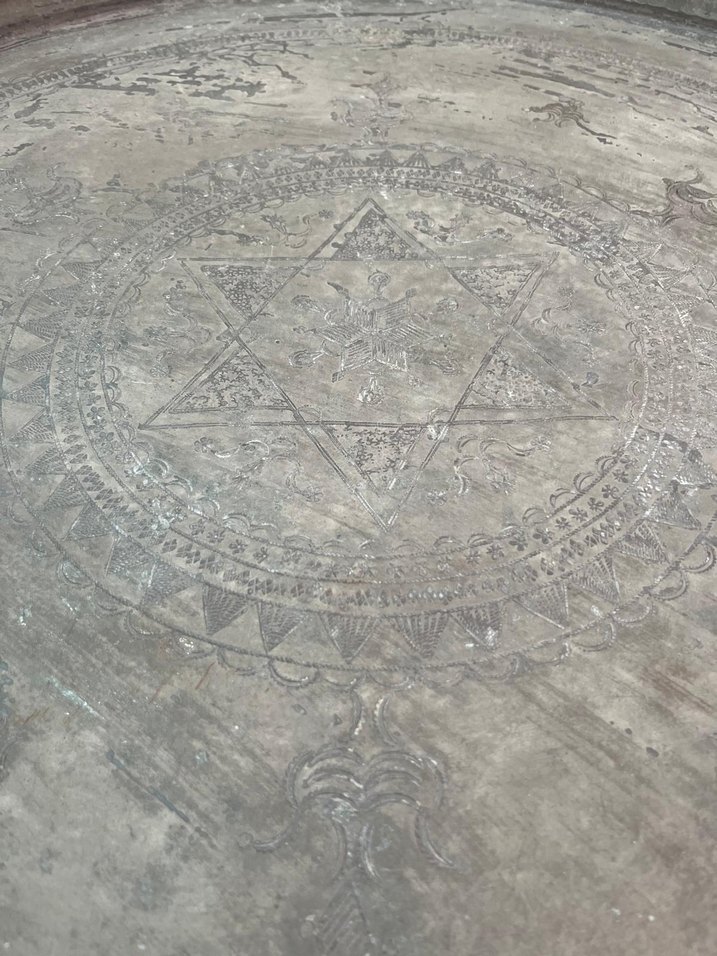 Antika büyük bakır sini - Görsel 3