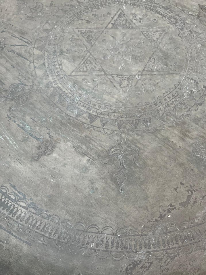 Antika büyük bakır sini - Görsel 5