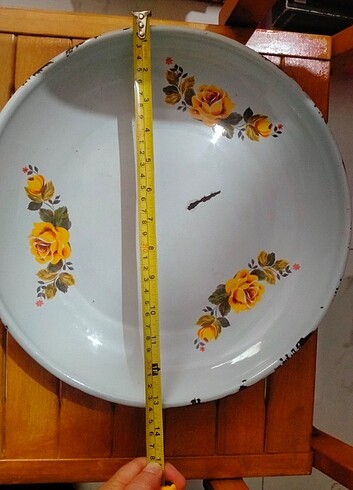 Beden sarı Renk Vintage emaye tepsi