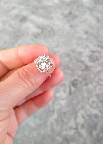 Gümüş  tektaş  yüzük  - Görsel 6