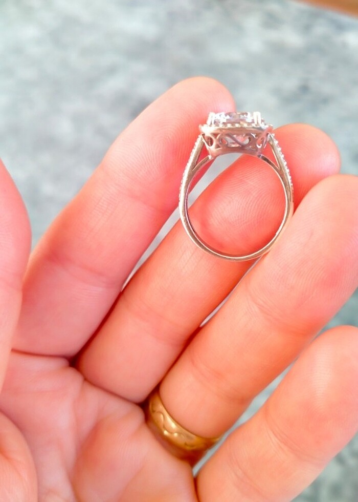 Gümüş  tektaş  yüzük  - Görsel 5