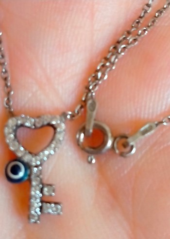 Sterling silver gümüş anahtar kolye