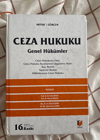 Ceza Hukuku Genel Hükümler Kitabı 16. Baskı