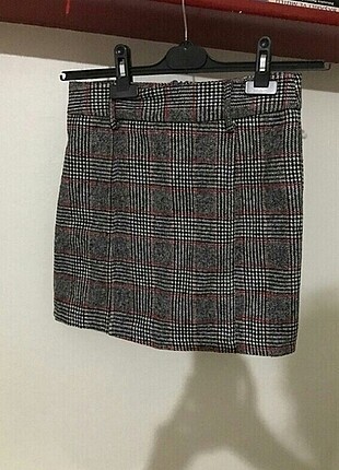 Ekoseli kışlık sık mini etek