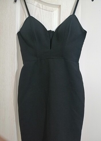 xs Beden siyah Renk Askılı elbise