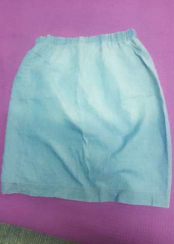 m Beden mavi Renk Drapeli Mavi Denim Mini Etek