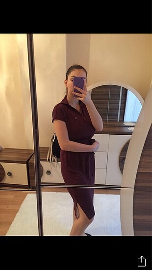 s Beden bordo Renk ELBİSE