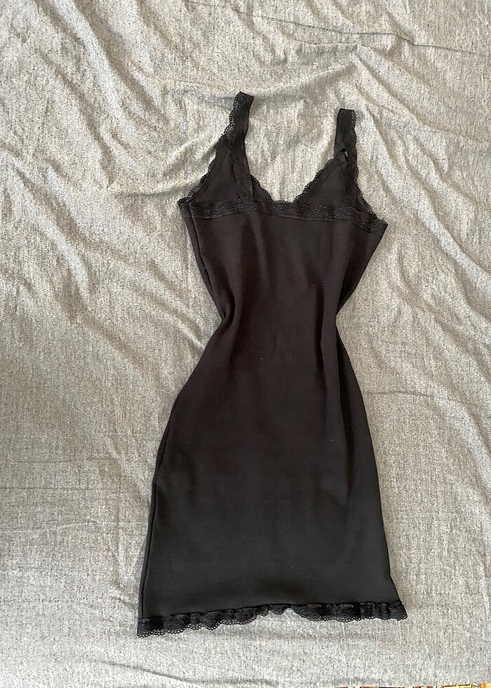 askılı dantelli elbise - Görsel 2