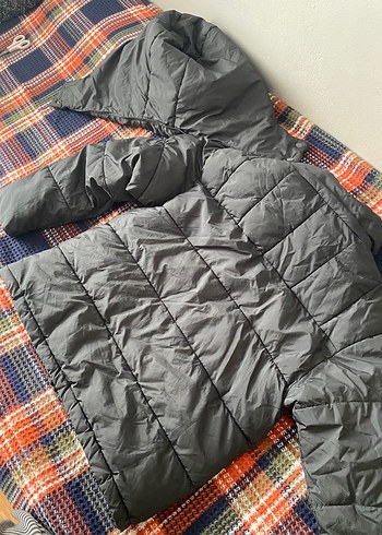 Koyu Gri Kapüşonlu Kadın Mont - Görsel 5