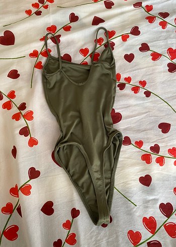 Bershka Kadın Haki İnce Askılı body