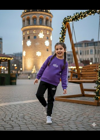 Kız Çocuk Pembe Baskılı Sweatshirt - Görsel 2