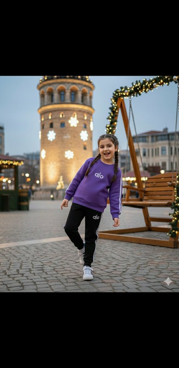 Kız Çocuk Pembe Baskılı Sweatshirt - Görsel 2