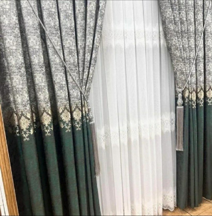 İşlemeli Beyaz Tül Perde - Görsel 2