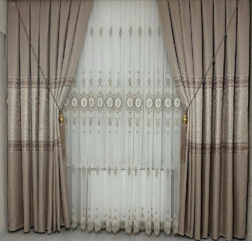 İşlemeli Beyaz Tül Perde - Görsel 3