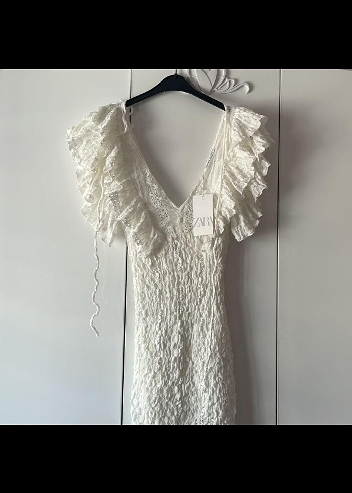 Zara beyaz elbise  - Görsel 4