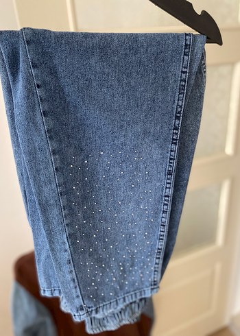 Taşlı Kot pantolon tunik ikili takım - Görsel 3