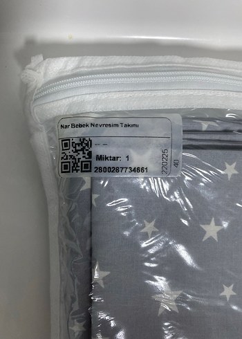 Gri Yıldız Desenli Çocuk bebek nevresim takımı - Görsel 3