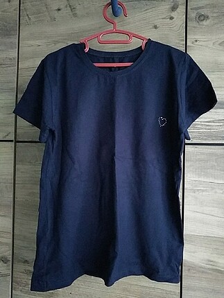 Lacivert likralı t-shirt