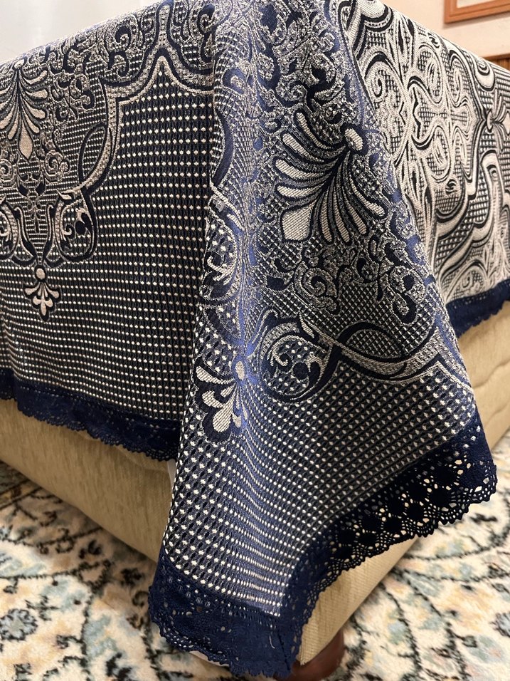 Gri İşlemeli Yatak Örtüsü Çift kişilik - Görsel 5