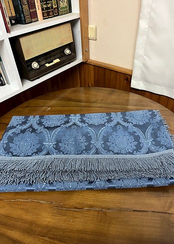 Nakışlı Lacivert Gri Yatak Örtüsü - Görsel 6