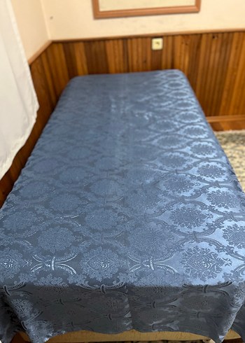 Nakışlı Lacivert Gri Yatak Örtüsü - Görsel 2