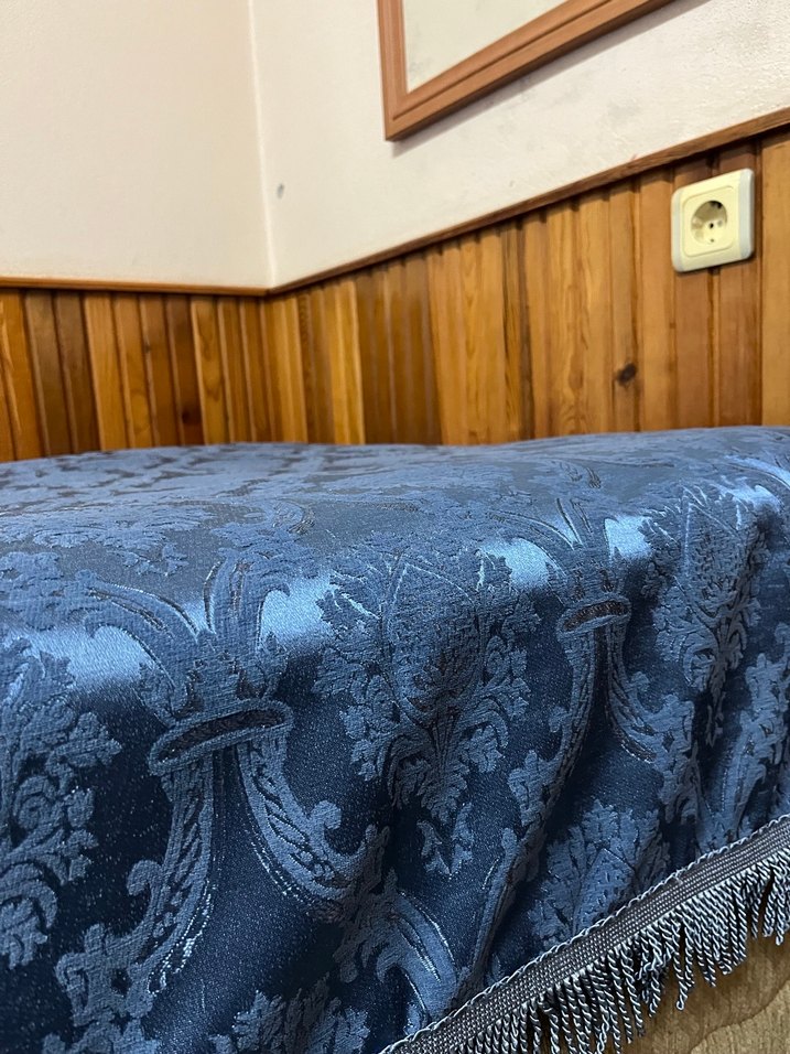 Nakışlı Lacivert Gri Yatak Örtüsü - Görsel 5