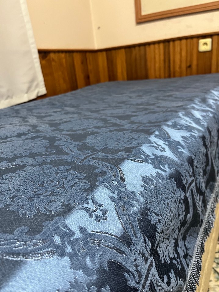 Nakışlı Lacivert Gri Yatak Örtüsü - Görsel 3