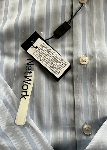 Düğmeli Gri Çizgili Erkek Gömlek network marka - Görsel 5
