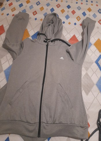 Adidas Erkek Gri Fermuarlı Eşofman Takımı