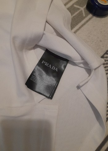 PRADA Erkek Beyaz Fermuarlı Polo Tişört - Görsel 3