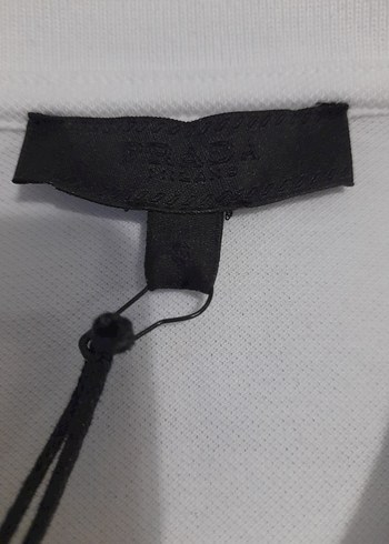 PRADA Erkek Beyaz Fermuarlı Polo Tişört - Görsel 5