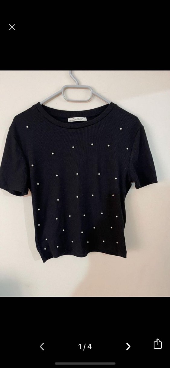 Zara incili bluz - Görsel 4