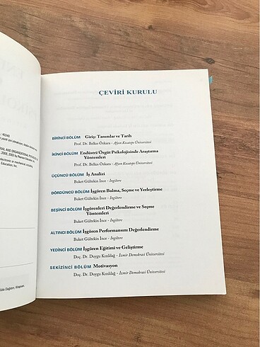  Beden Endüstri ve örgüt psikolojisi