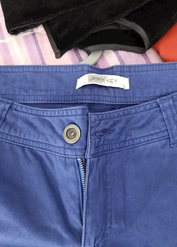Mavi Düğmeli Kadın Denim Pantolon
