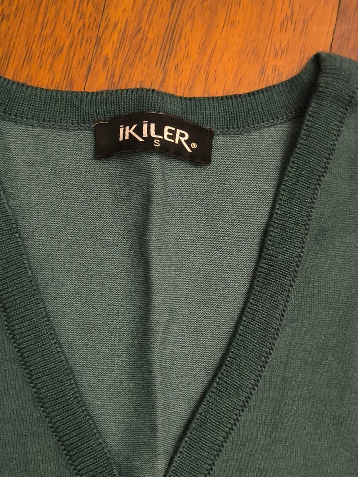 Düğmeli Yeşil Kadın Hırka - Görsel 2