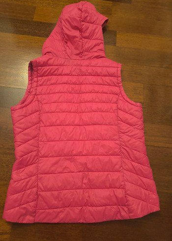 Pembe Kapüşonlu Kadın Yelek - Görsel 5