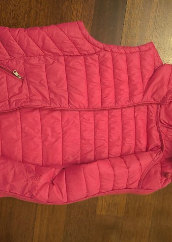 Pembe Kapüşonlu Kadın Yelek - Görsel 4