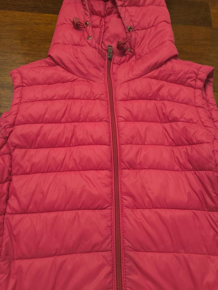 Pembe Kapüşonlu Kadın Yelek - Görsel 3