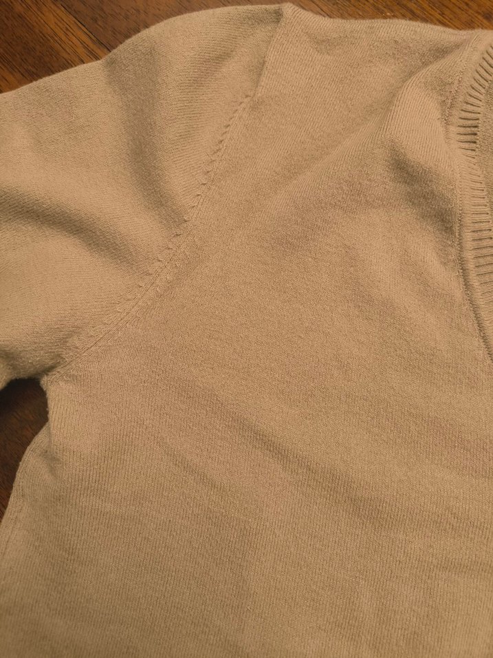 Bej V Yaka Kadın Triko Kazak - Görsel 3
