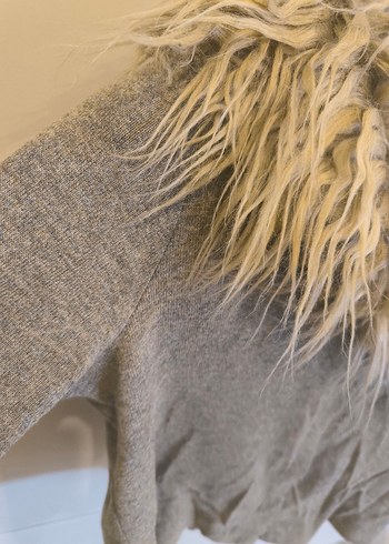 Kürk Detaylı Bohem Uzun Kollu Hırka - Görsel 5