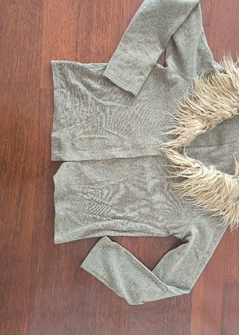 Kürk Detaylı Bohem Uzun Kollu Hırka - Görsel 2