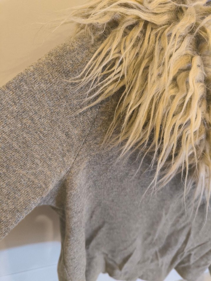 Kürk Detaylı Bohem Uzun Kollu Hırka - Görsel 5