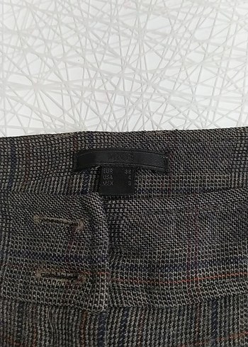 38 Beden gri Renk Gri Pilili Kadın Kumaş Pantolon