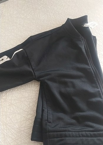 Erkek kız çocuk Siyah Fermuarlı üst eşofman
