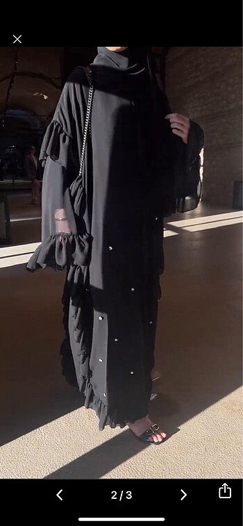 universal Beden Taşlı abaya